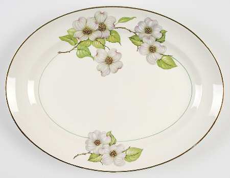 Dogwood (Smooth Edge) 13" Oval Serving Platter