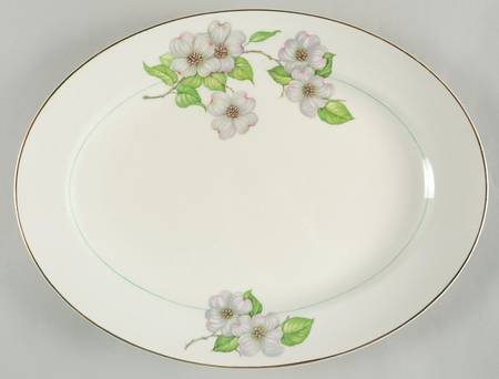 Dogwood (Smooth Edge) 15" Oval Serving Platter