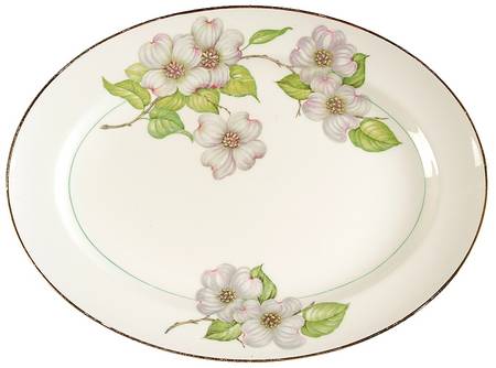 Dogwood (Smooth Edge) 11" Oval Serving Platter