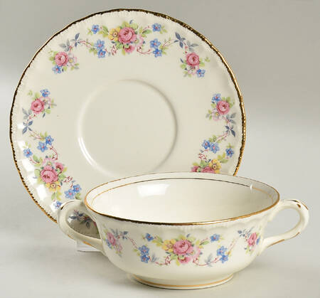 Flora Bell Cream Soup Bowl & Saucer Set