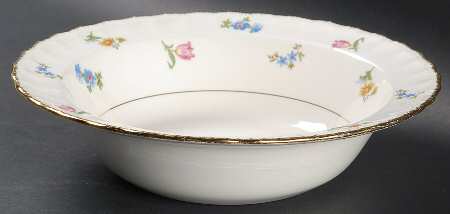 Pinafore (Brushed Gold Trim) 9" Round Vegetable Bowl