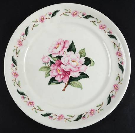 Pink Peony Salad Plate