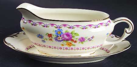Royal Dresden Gravy Boat & Underplate/Relish