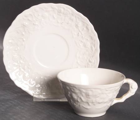 Rose Point Flat Cup & Saucer Set