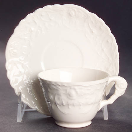 Rose Point Flat Demitasse Cup & Saucer Set