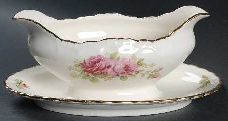 Royal Rose Gravy Boat with Attached Underplate