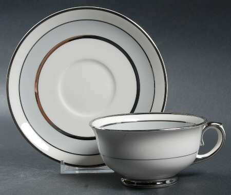 Silver Dawn Footed Cup & Saucer Set