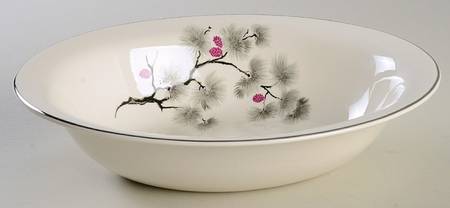 Silver Pine 9" Oval Vegetable Bowl