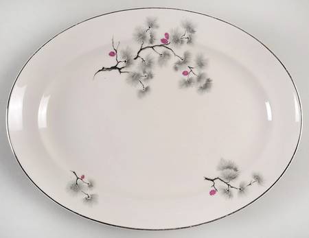 Silver Pine 13" Oval Serving Platter