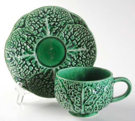 Cabbage Green Footed Cup & Saucer Set
