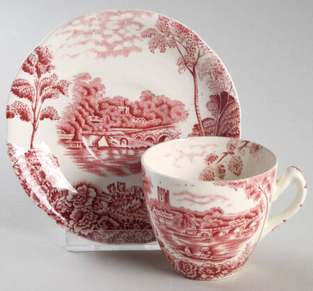 Thames Pink Demitasse Cup & Saucer Set by Pountney