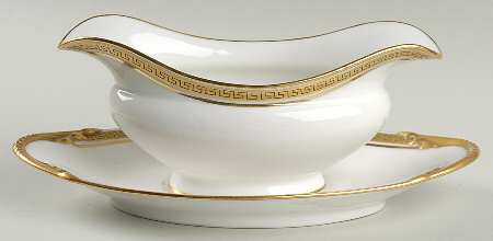 The Athena Gravy Boat with Attached Underplate