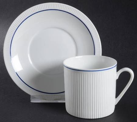 Blue Line Flat Cup & Saucer Set
