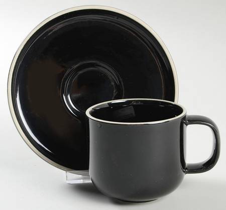 Radius Black Flat Cup & Saucer Set