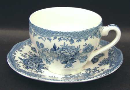 Asiatic Pheasants Blue Flat Cup & Saucer Set
