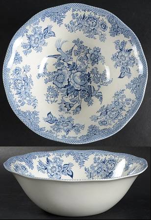 Asiatic Pheasants Blue 8" Round Vegetable Bowl
