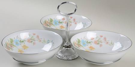 Berkshire 7" x 12" 3-Part Relish & Metal Stand (CERC) HC