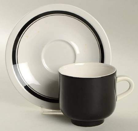Black Pearl Flat Cup & Saucer Set