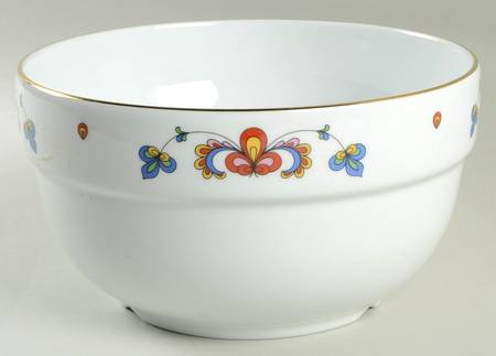 Farmer's Rose (Rim, Gold Trim) 9" Round Serving Bowl