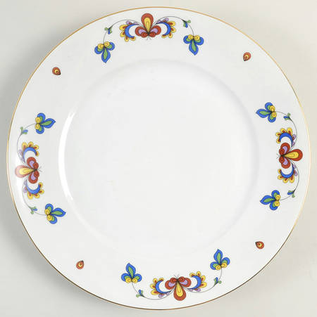 Farmer's Rose (Rim, Gold Trim) Large Dinner Plate