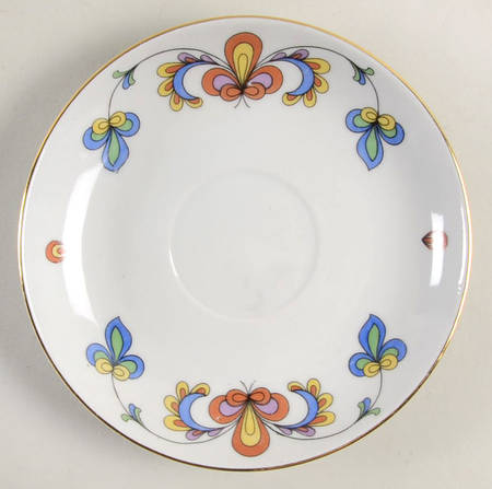 Farmer's Rose (Rim, Gold Trim) Saucer for Footed Cup
