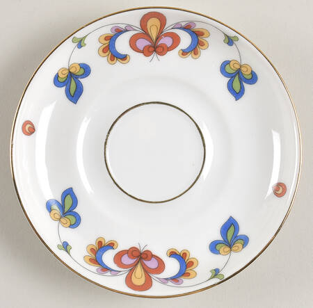 Farmer's Rose (Rim, Gold Trim) Saucer for Flat Cup