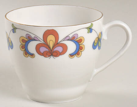 Farmer's Rose (Rim, Gold Trim) Flat Cup