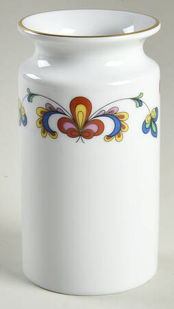 Farmer's Rose (Rim, Gold Trim) 5" Vase