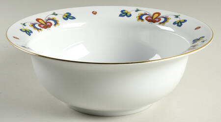 Farmer's Rose (Rim, Gold Trim) 9" Round Vegetable Bowl
