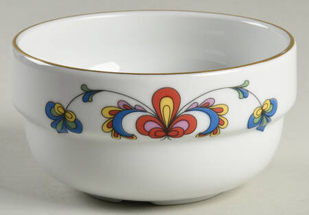 Farmer's Rose (Rim, Gold Trim) Fruit/Dessert (Sauce) Bowl