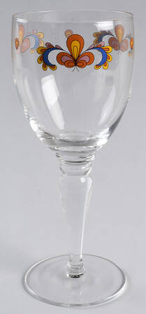 Farmer's Rose (Rim, Gold Trim) Glassware Goblet