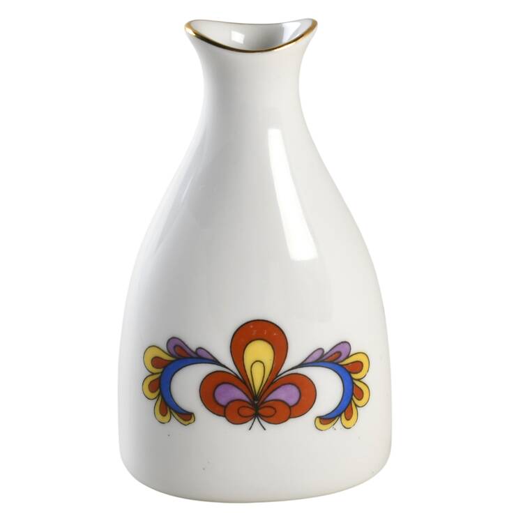 Farmer's Rose (Rim, Gold Trim) Bud Vase