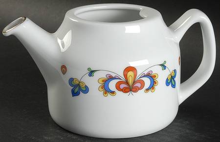 Farmer's Rose (Rim, Gold Trim) Mini Teapot No Lid
