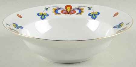 Farmer's Rose (Rim, Gold Trim) Rim Soup Bowl