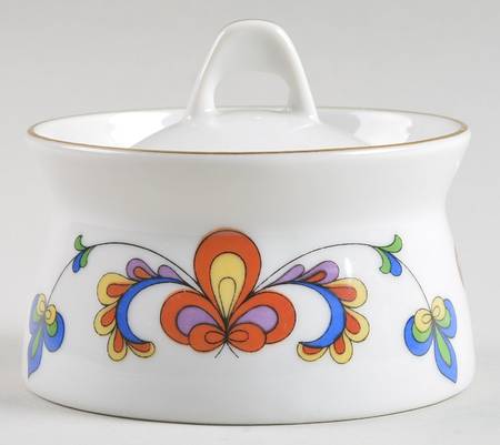 Farmer's Rose (Coupe, Gold Trim) Sugar Bowl & Lid
