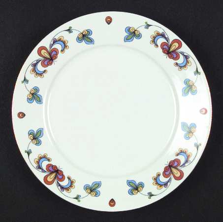 Farmer's Rose (Rim, Gold Trim) Luncheon Plate