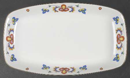 Farmer's Rose (Rim, Gold Trim) 11" Oval Serving Platter