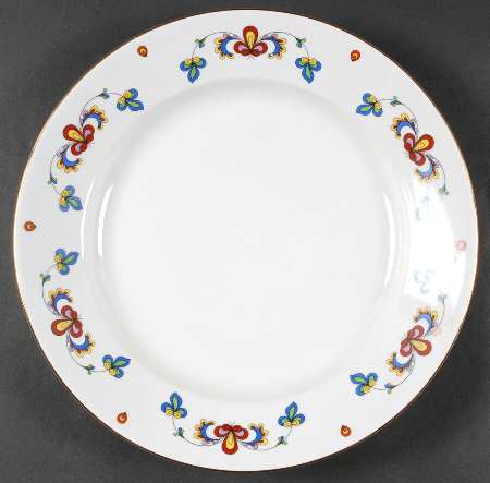 Farmer's Rose (Rim, Gold Trim) 12" Chop Plate (Round Platter)
