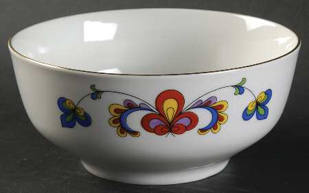 Farmer's Rose (Rim, Gold Trim) Gravy Boat