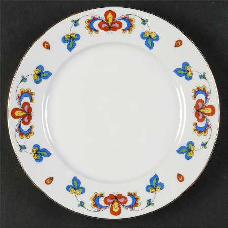 Farmer's Rose (Rim, Gold Trim) Salad Plate