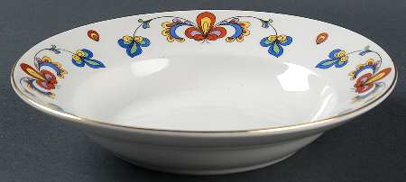 Farmer's Rose (Rim, Gold Trim) Rim Soup Bowl