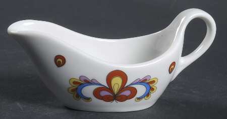 Farmer's Rose (Rim, Gold Trim) Individual Gravy Boat