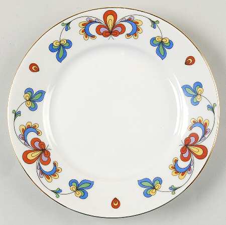 Farmer's Rose (Rim, Gold Trim) Bread & Butter Plate