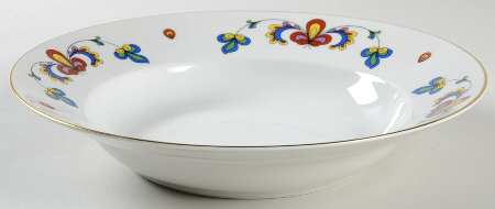 Farmer's Rose (Rim, Gold Trim) Large Rim Soup Bowl