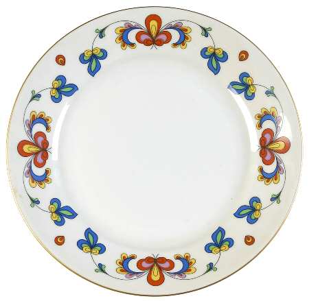Farmer's Rose (Rim, Gold Trim) Salad Plate