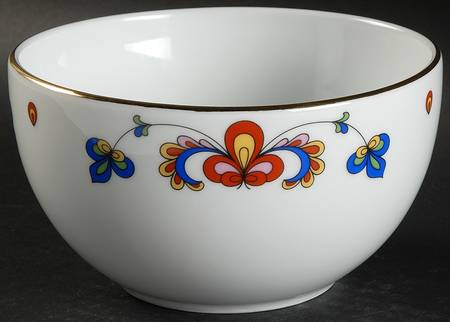 Farmer's Rose (Rim, Gold Trim) 5" Round Serving Bowl