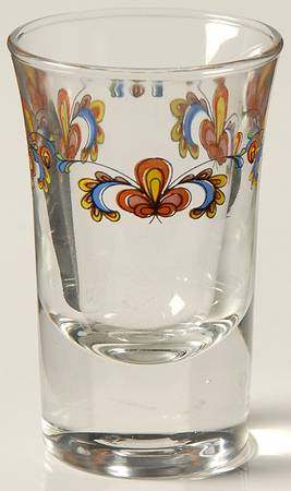 Farmer's Rose (Rim, Gold Trim) Glassware Shot Glass