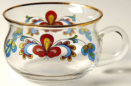 Farmer's Rose (Rim, Gold Trim) Glassware Mug