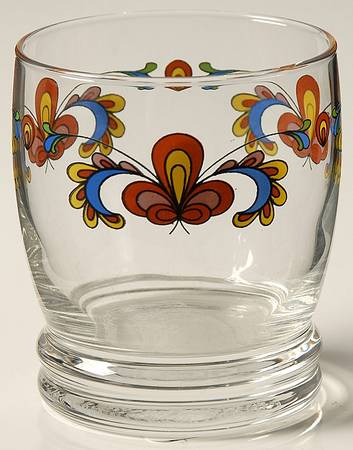 Farmer's Rose (Rim, Gold Trim) Glassware Juice