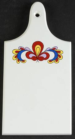 Farmer's Rose (Rim, Gold Trim) Wood Cutting Board